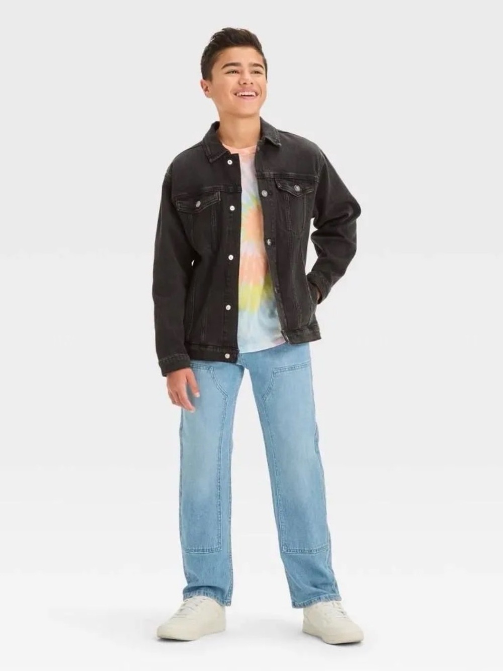 Art Class Boys Denim Jacket in Washed Black - Sz Med. 8